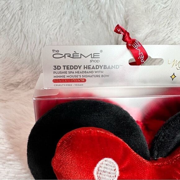 The Crème Disney Minnie Mouse Plush Spa Headband Ears Bows - Picture 2 of 4